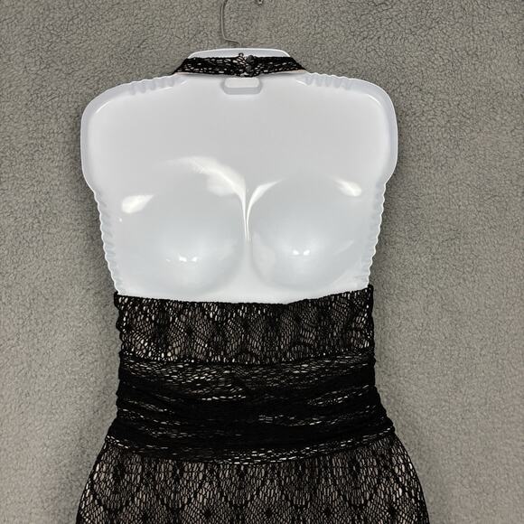 vtg Nine West Halter Dress Women sz 10 Mesh Spider Black Dark Fairy Whimsigoth - Picture 5 of 14